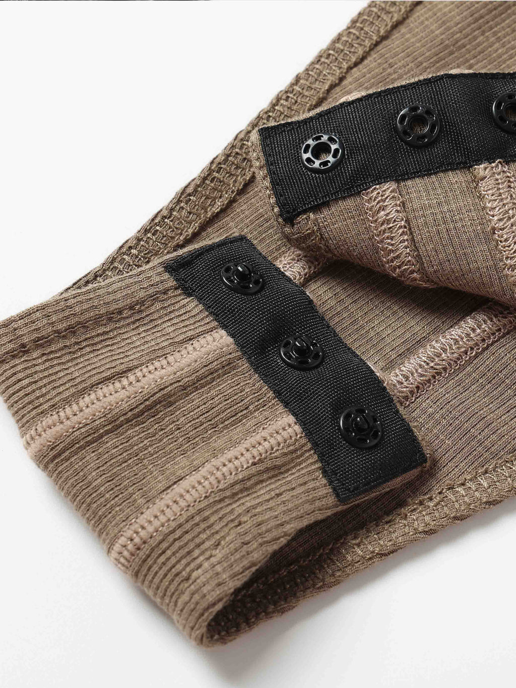 Contrast Seam Square-Neck Bodysuit Beige Mocha