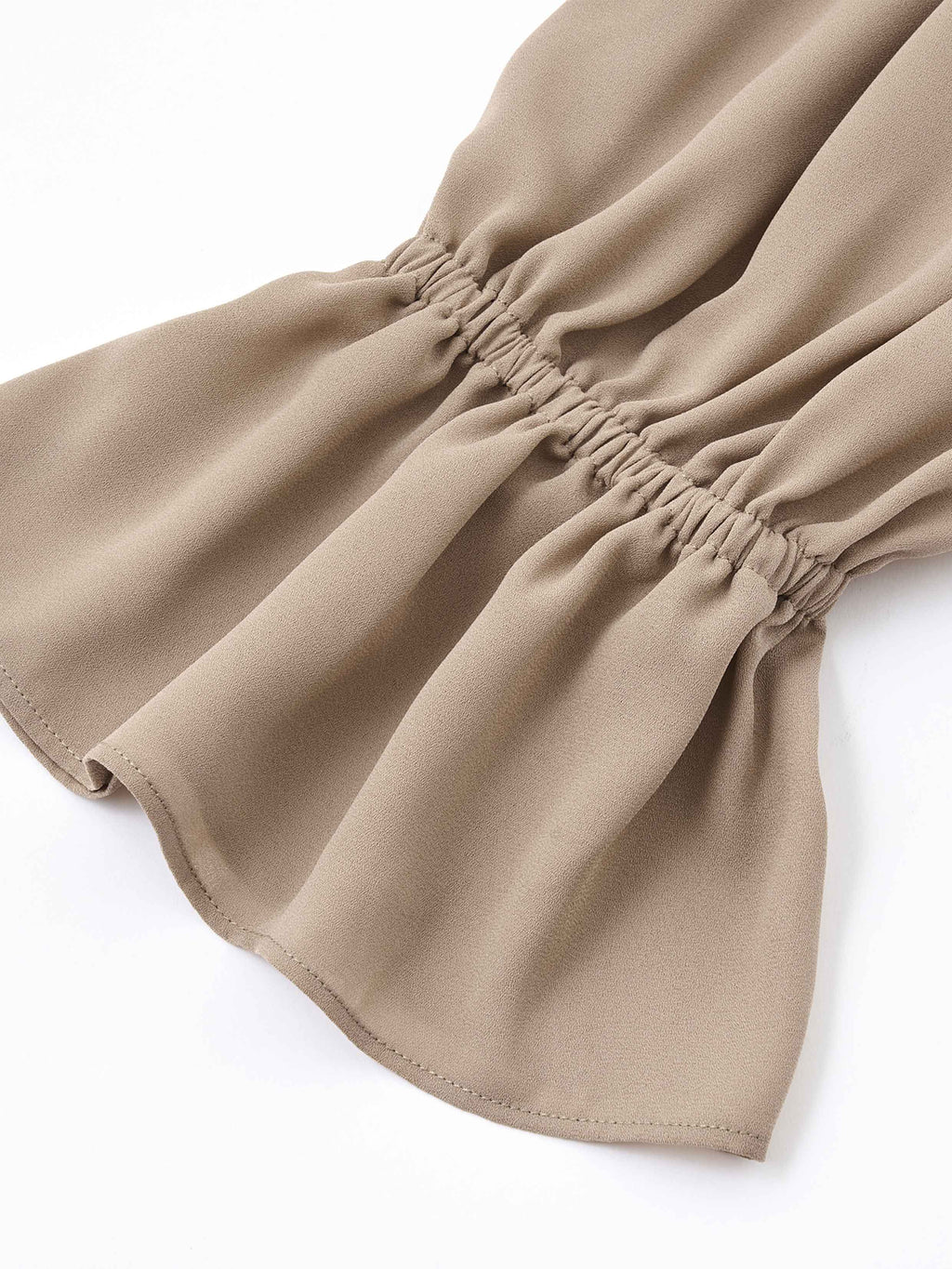 Crystal Ruffle Off-Shoulder Blouse Brown