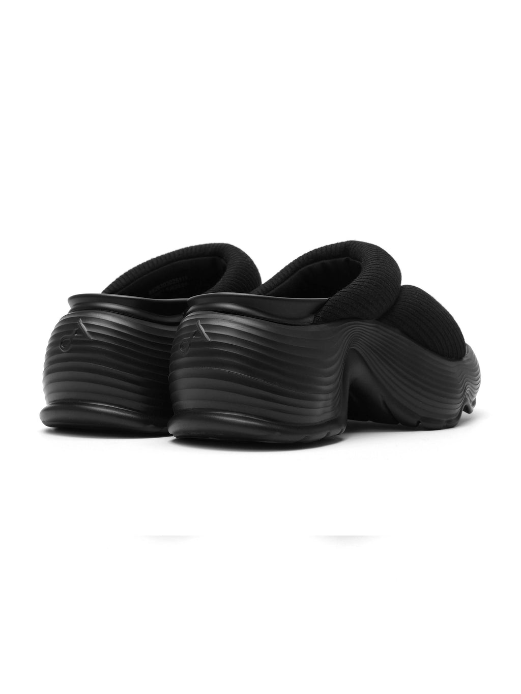 OREA Quilted Padded Platform Slides Black