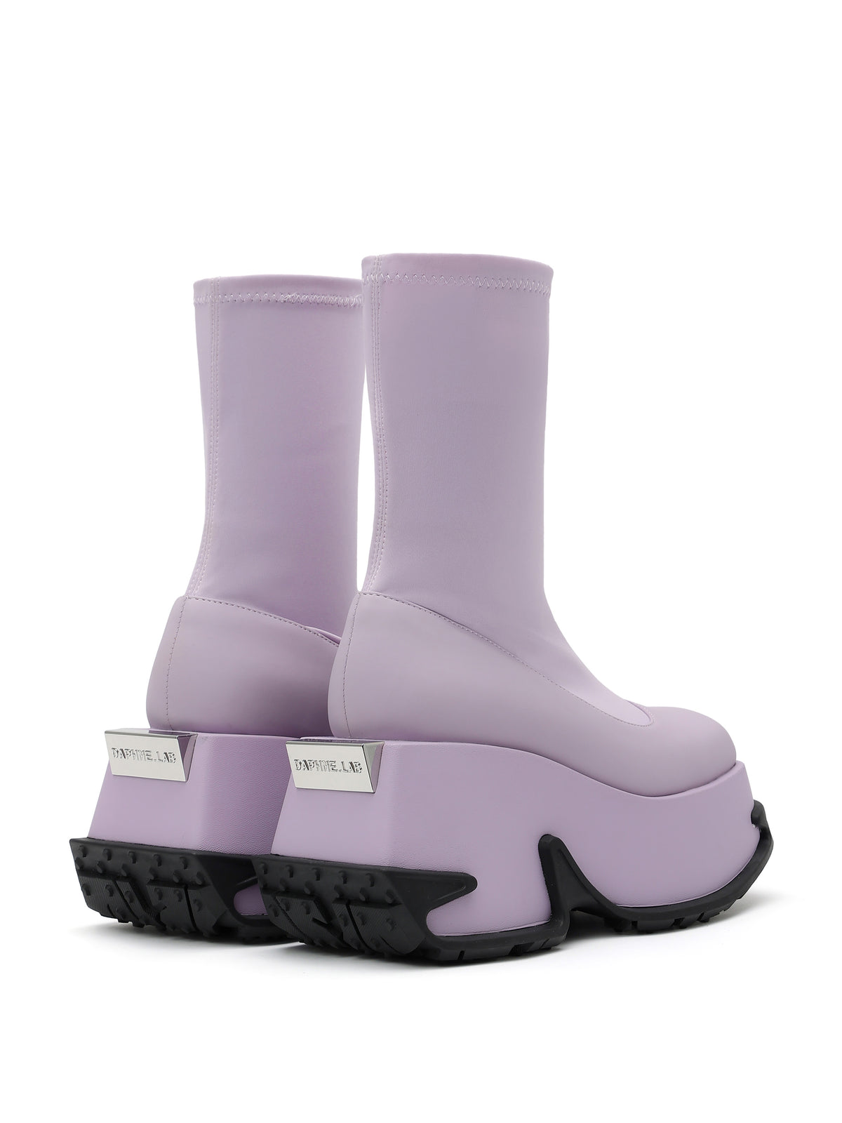 ELECTRA Platform Stretch Ankle Boots Lilac