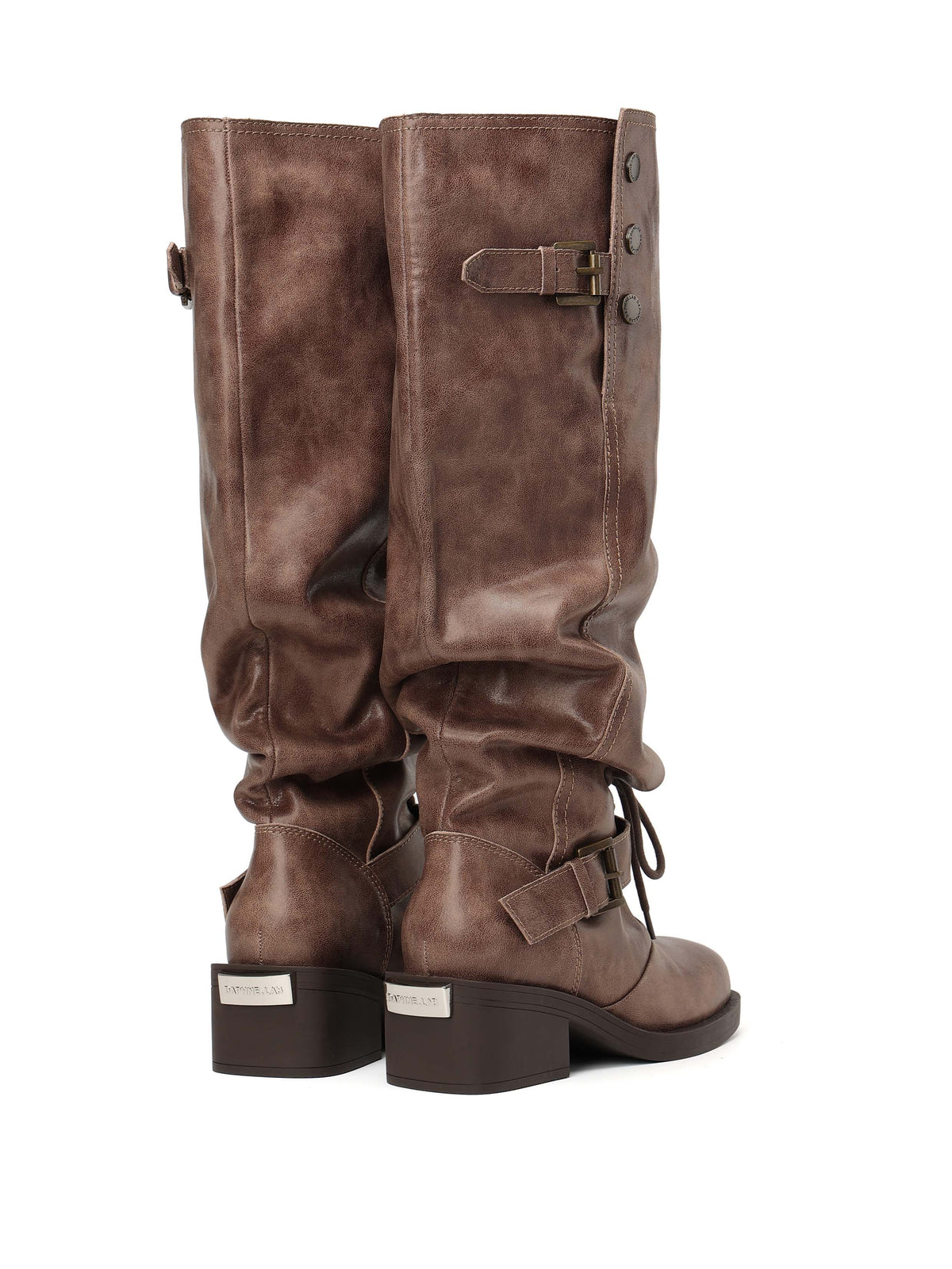 EIDOTHEA Convertible Knee-High Boots Cocoa Brown