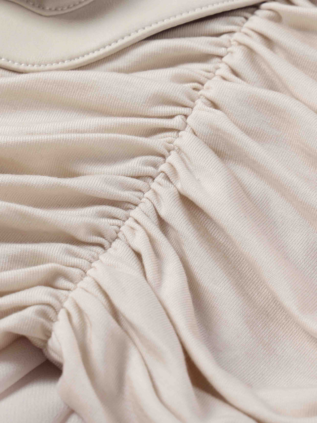 Ruched Asymmetric Chiffon Maxi Skirt Ivory White