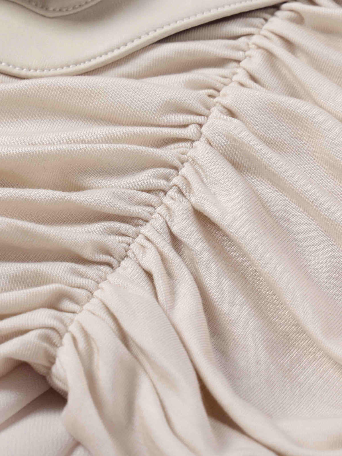 Ruched Asymmetric Chiffon Maxi Skirt Ivory White