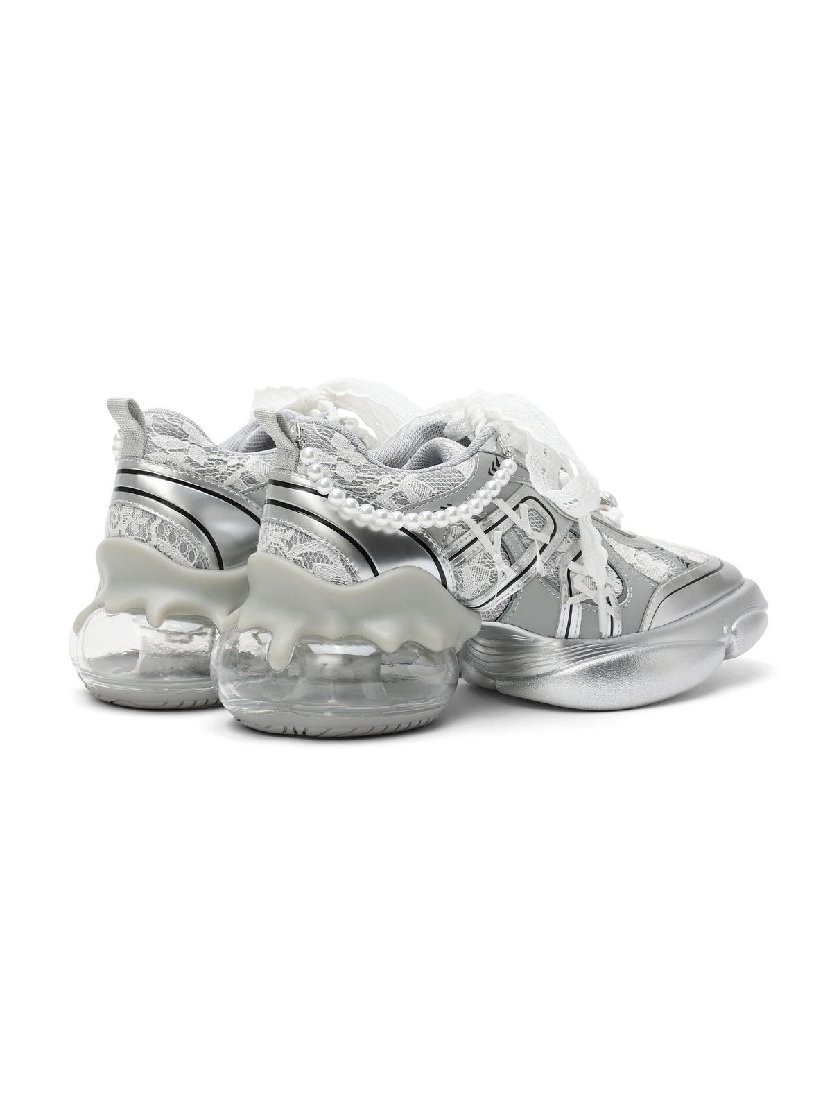 AELLA Pearl Tech Lace Runner Sneakers Silber
