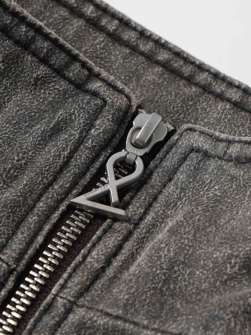 Washed Belted Cropped Moto Jacket Gray