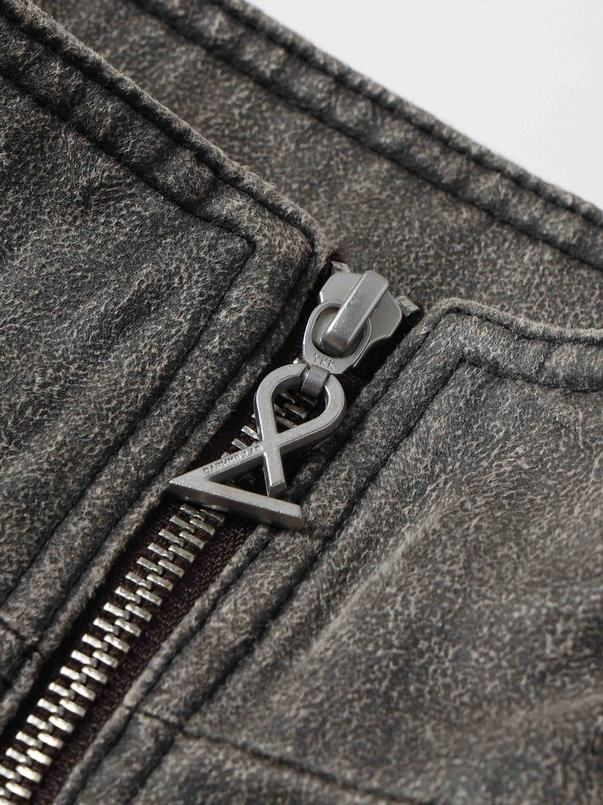 Washed Belted Cropped Moto Jacket Gray