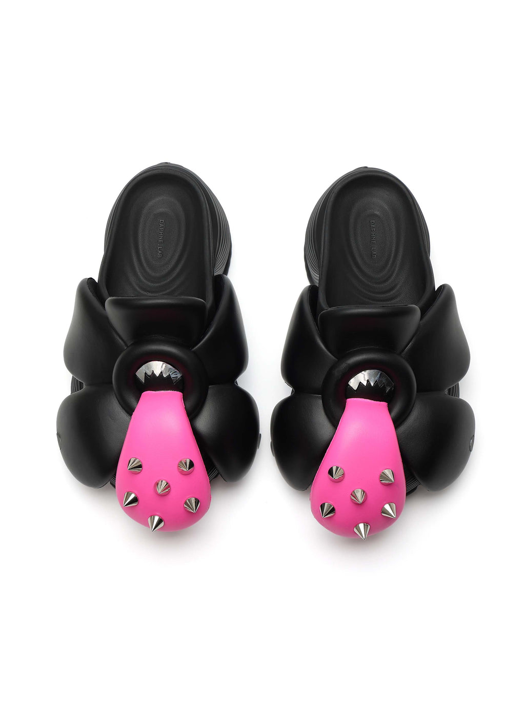 Daphne.Lab x BIGFAN | Tongue-Out Flower Slides Black