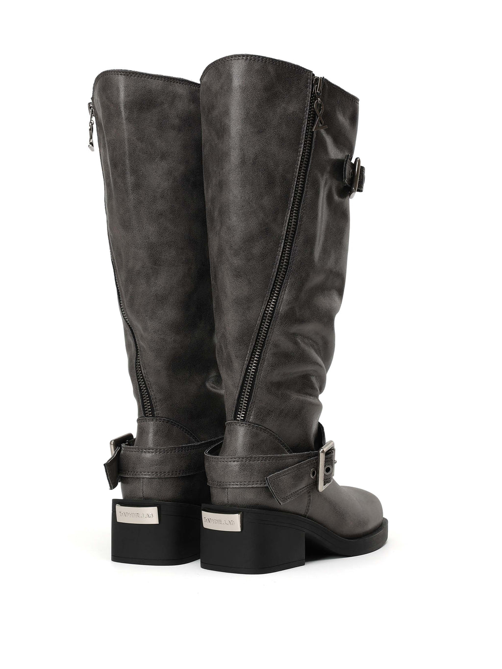 ACHLYS Buckle High Ankle Boots Dark Gray