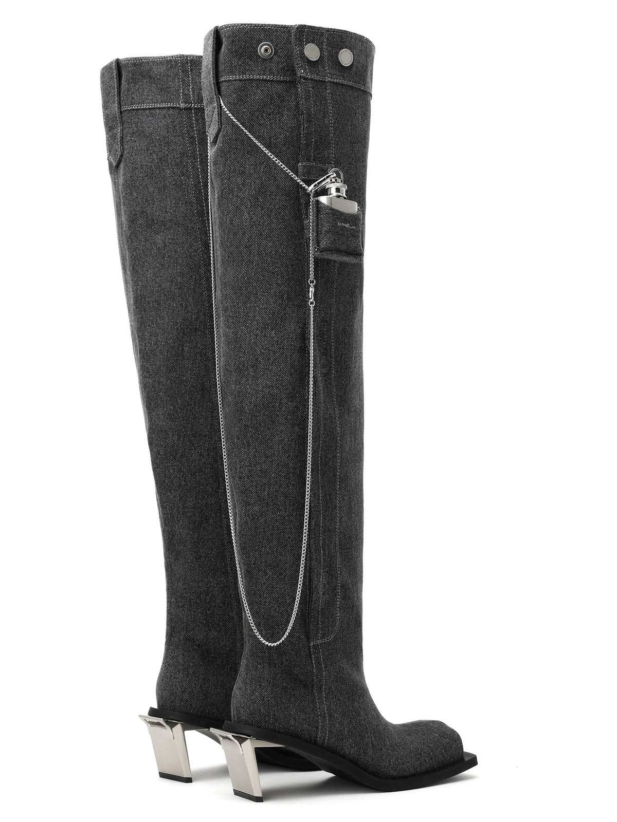 ERINYS Opener Heel OTK Boots Black Denim