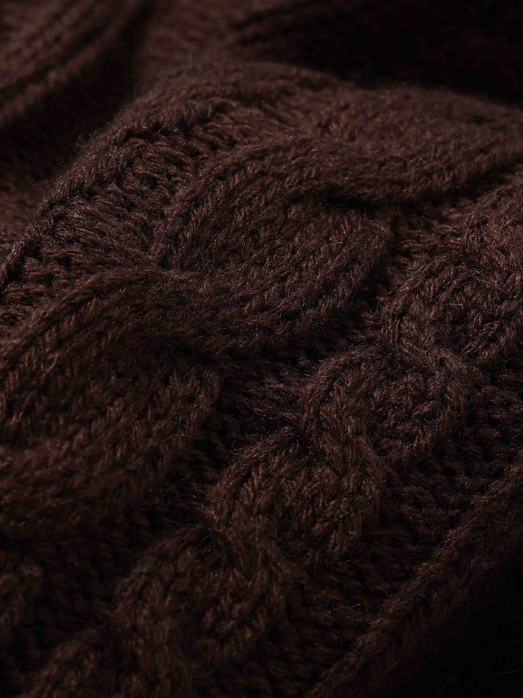Asymmetric Cable-Knit Sweater Espresso Brown