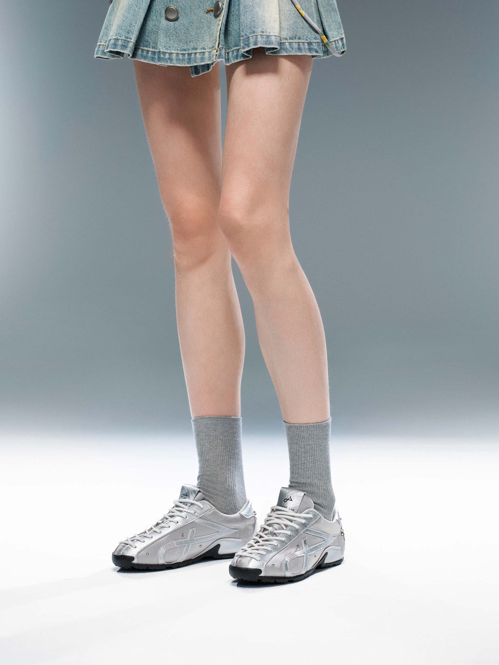 LETO Embellished Trainers Silver