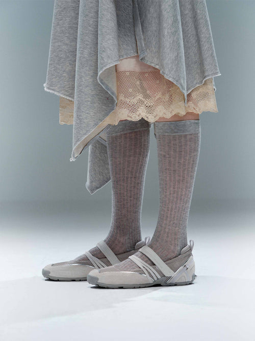 AELLO Sport Mary Jane Ballerinas Nebelgrau