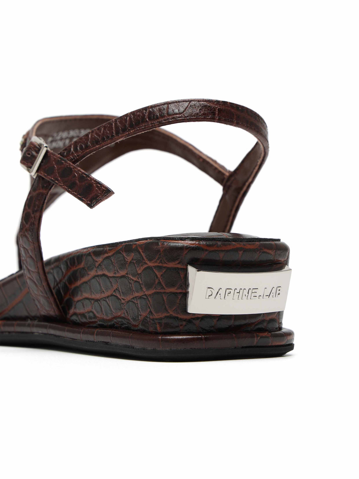 THEIA Crystal Ring Wedge Thong Sandals Brown