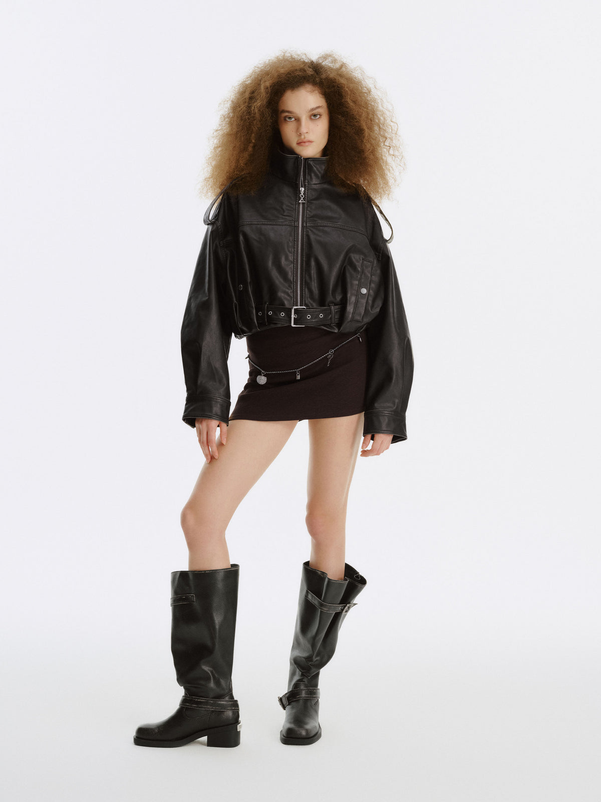 ACHLYS Buckle High Ankle Boots Distressed Black