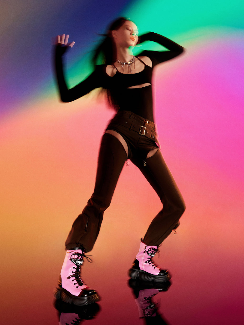 ASTRAEA Chunky Combat Boots Bubblegum Pink