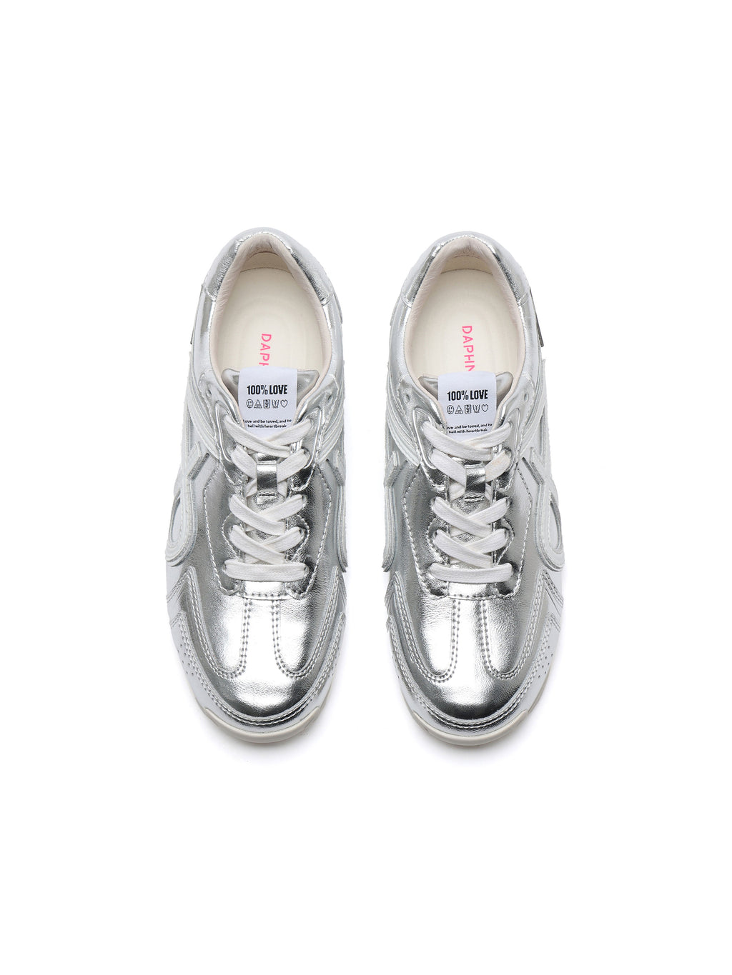 LETO Slim Trainers Silver