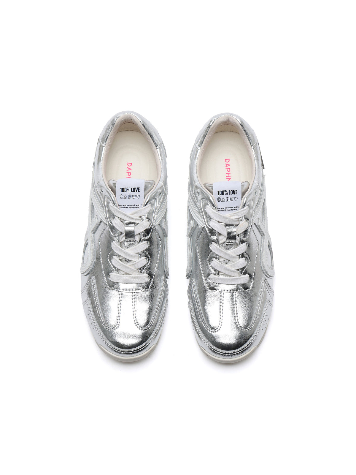 LETO Slim Trainers Silver