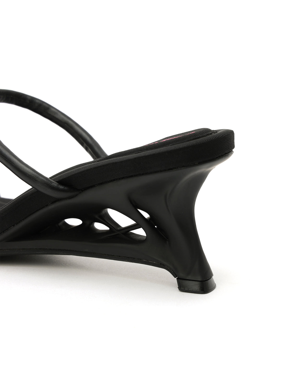 HEMERA 3D-Printed Heel Strappy Sandals Black
