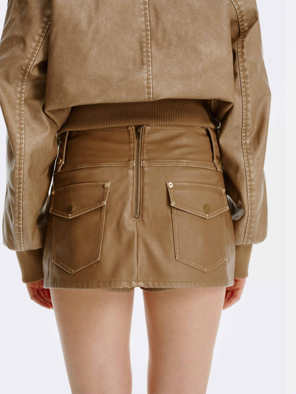 Wide-Waist Zip Skort