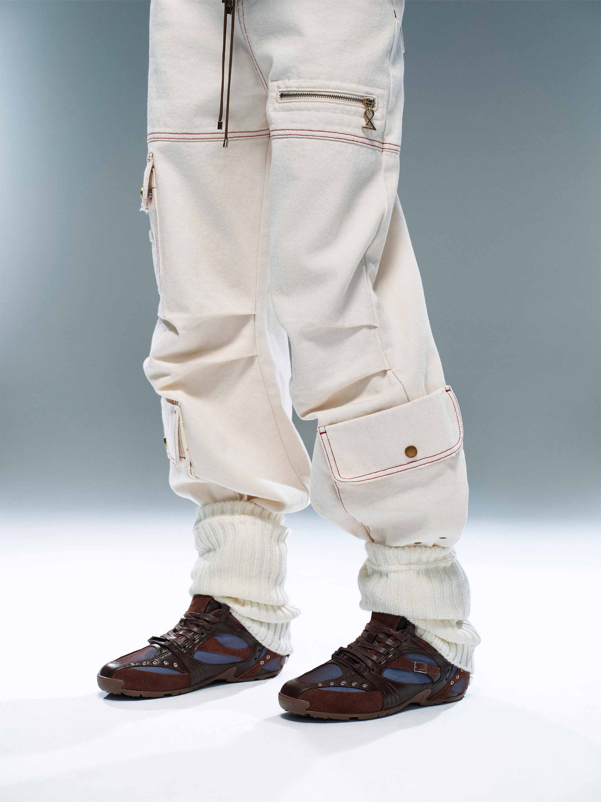NERINE Hardware Retro-Sneaker Kakaobraun