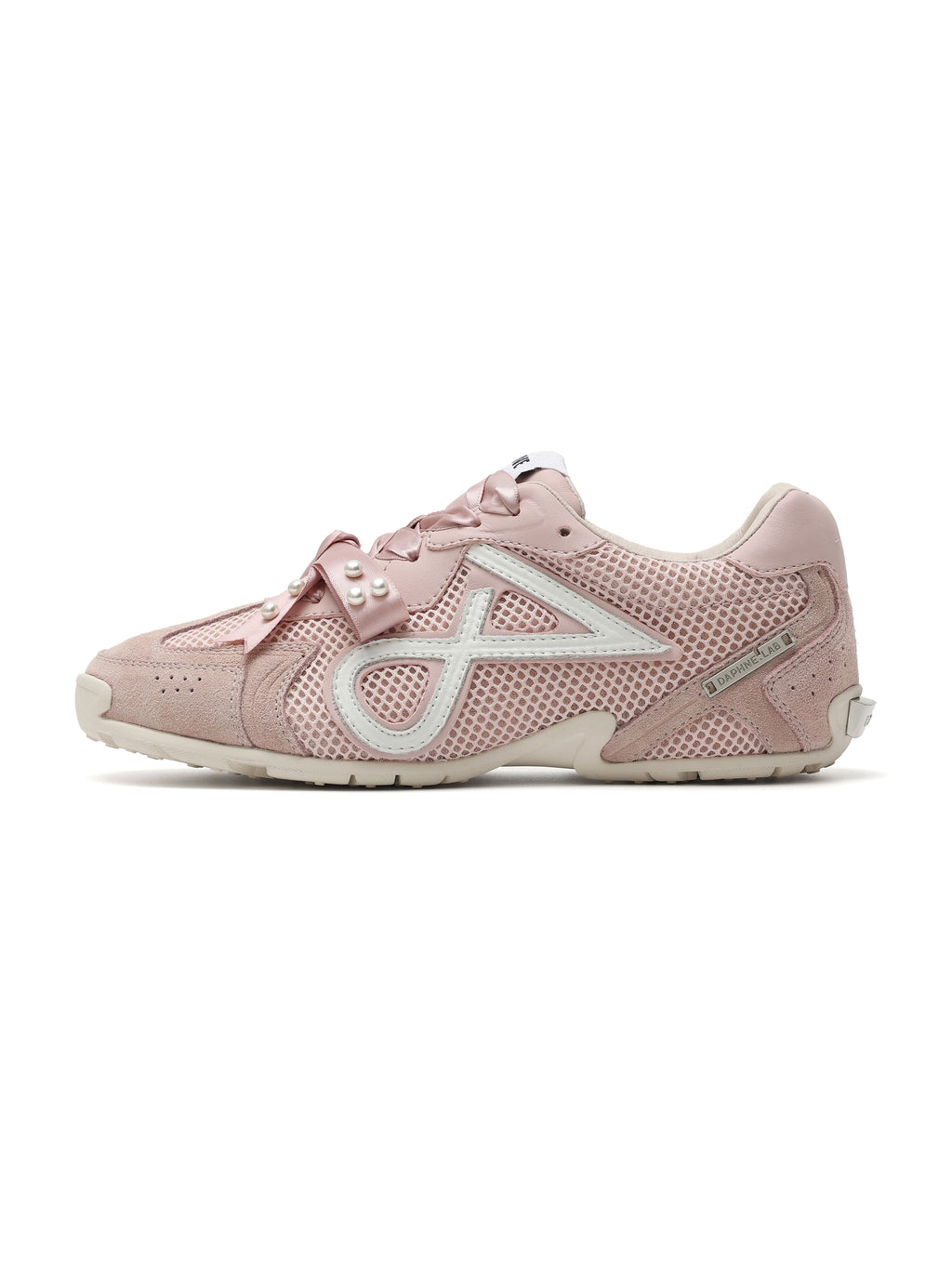 LETO Slim Mesh Trainers Blush Pink
