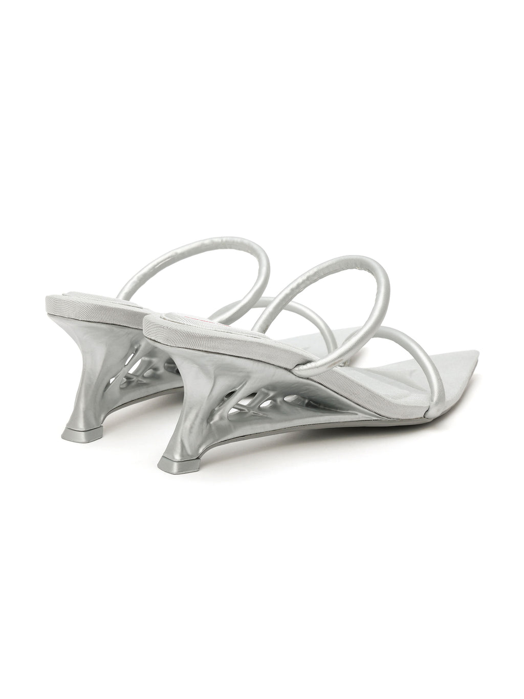 HEMERA 3D-Printed Heel Strappy Sandals Silver
