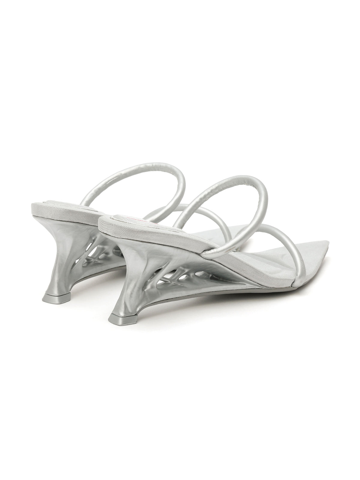 HEMERA 3D-Printed Heel Strappy Sandals Silver