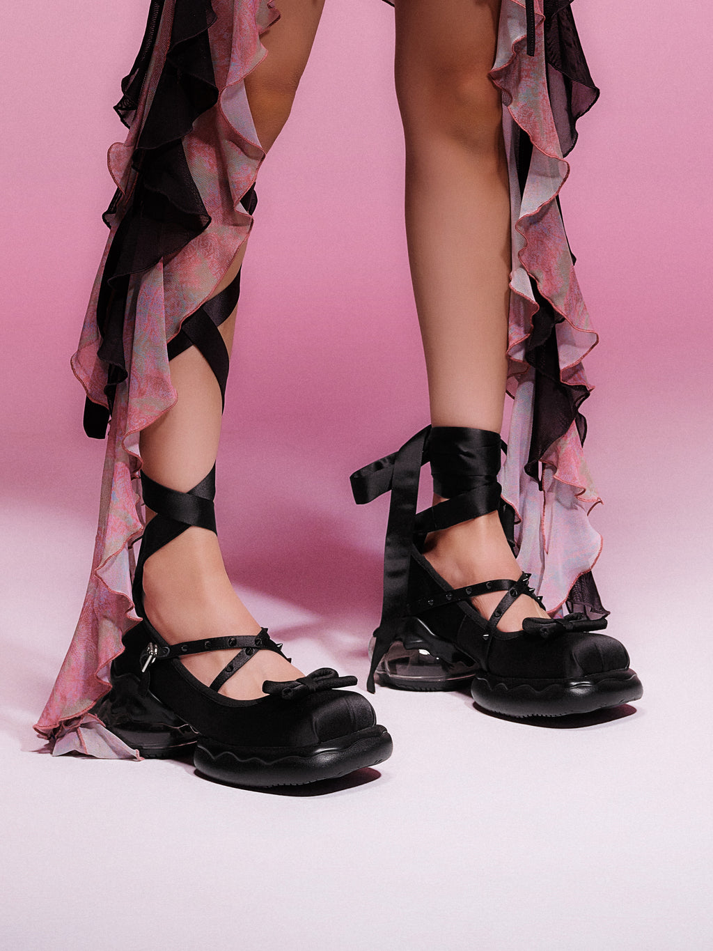 ERIS Ballet Chunky Mary Janes Schwarz
