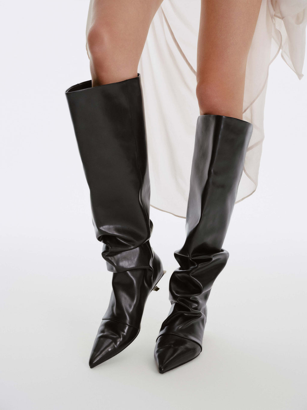EURYDICE Slouch Knee-High Boots Black