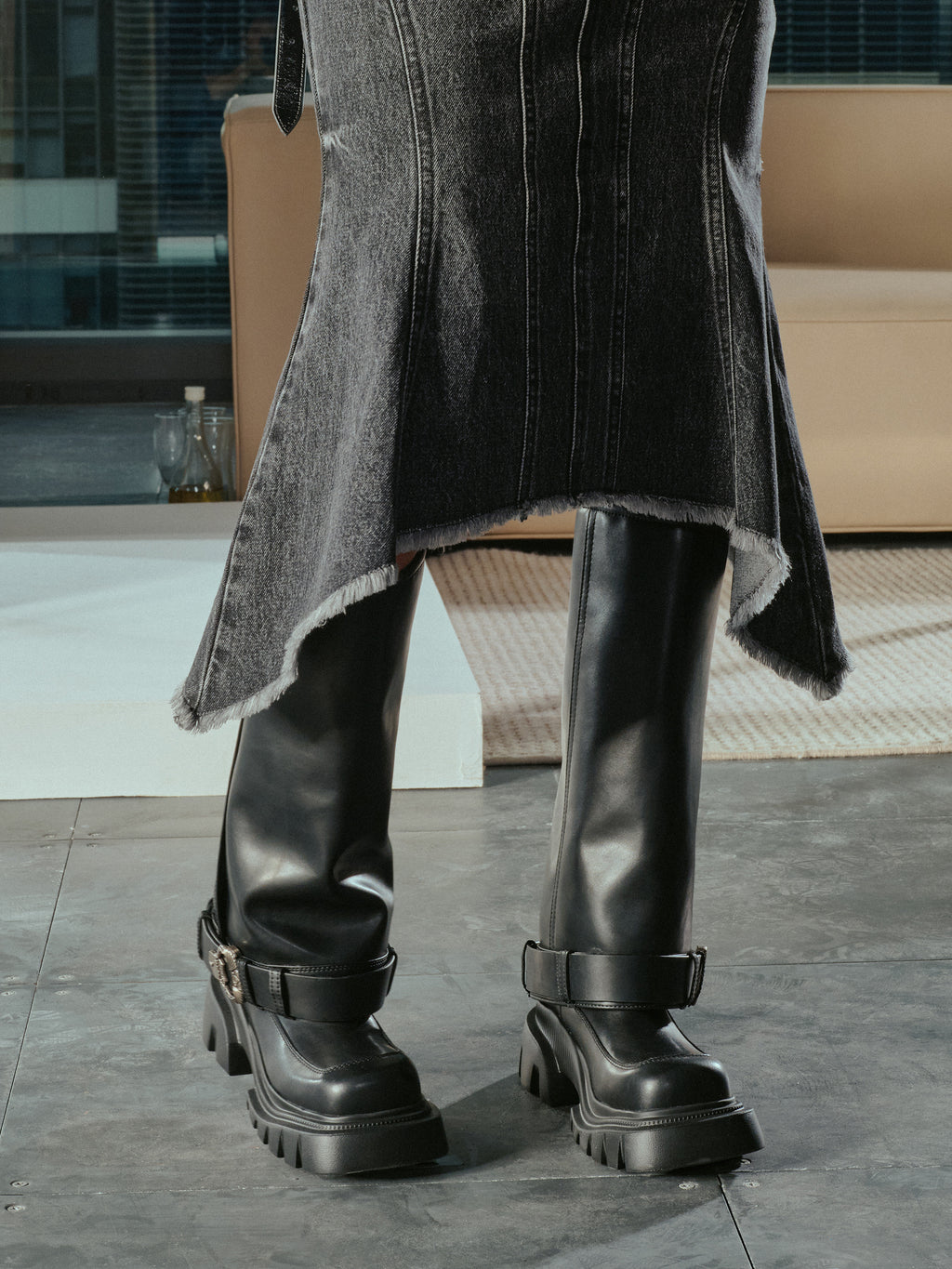 ENYO Gaiter Knee-High Boots Black
