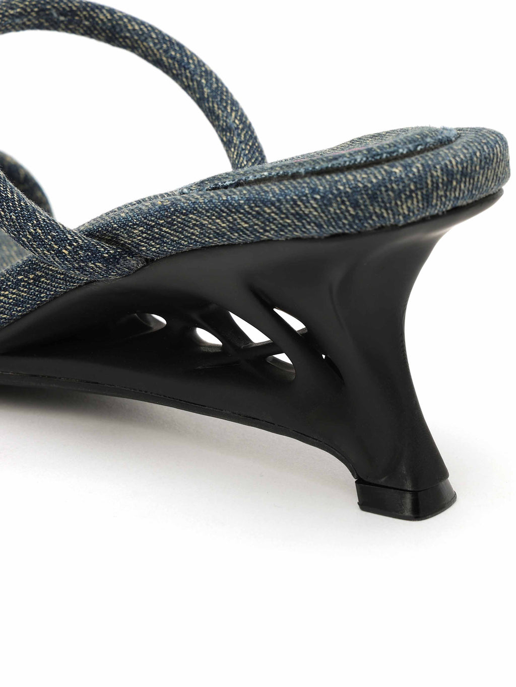 HEMERA 3D-Printed Heel Strappy Sandals Blue Denim