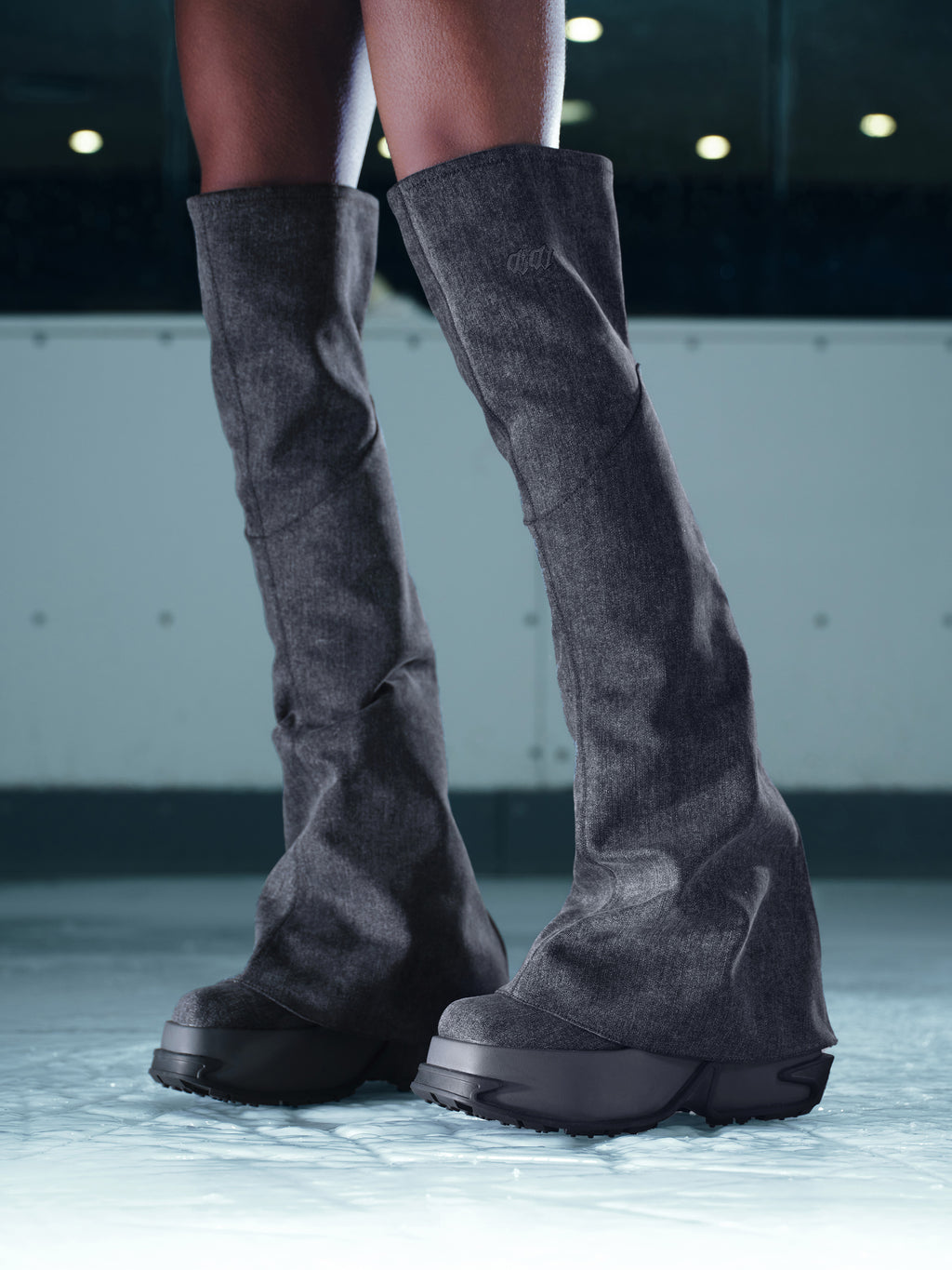 Daphne.Lab x DIDU | MOIRA Platform OTK Boots Black Denim