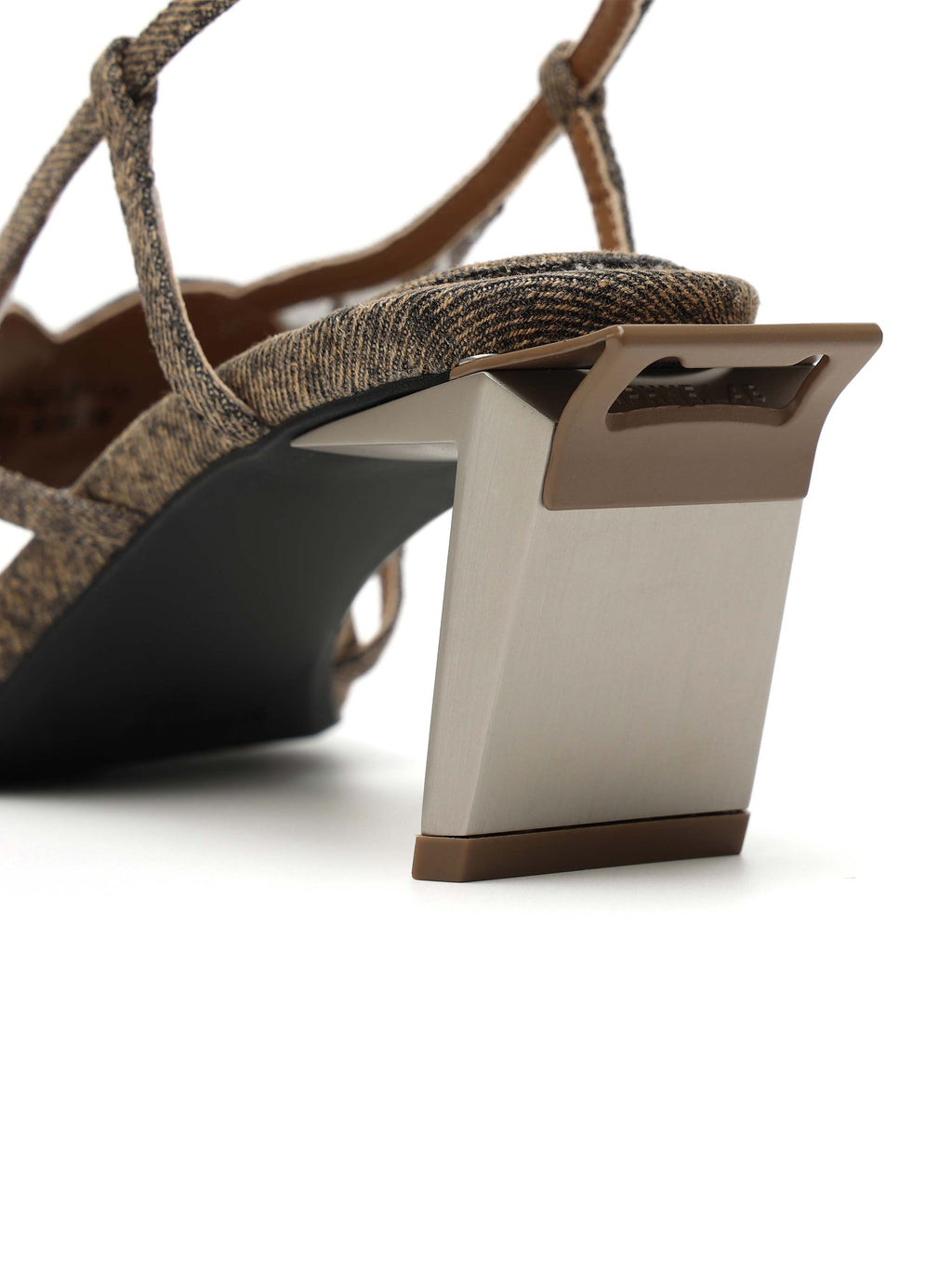 PHILOTES Lace Heart Opener Heel Sandals Mahogany Brown