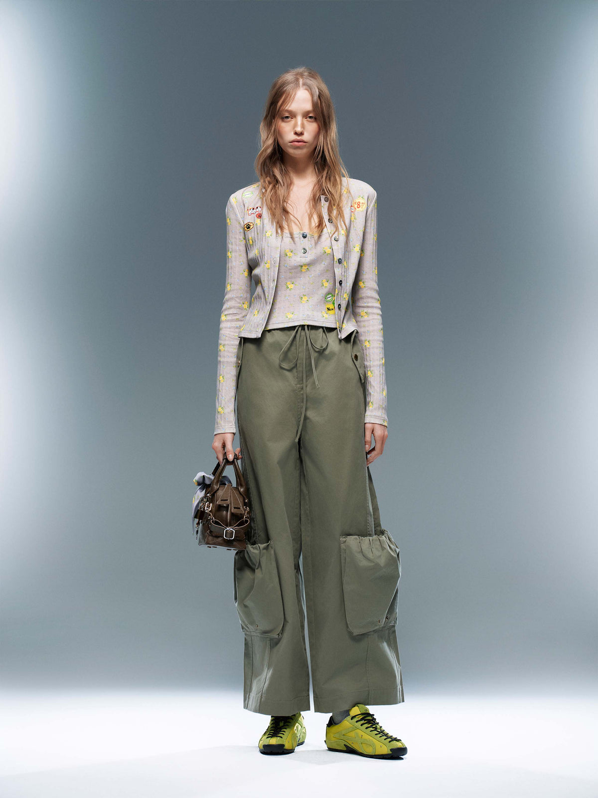 LETO Verzierte Sneaker Acid Green