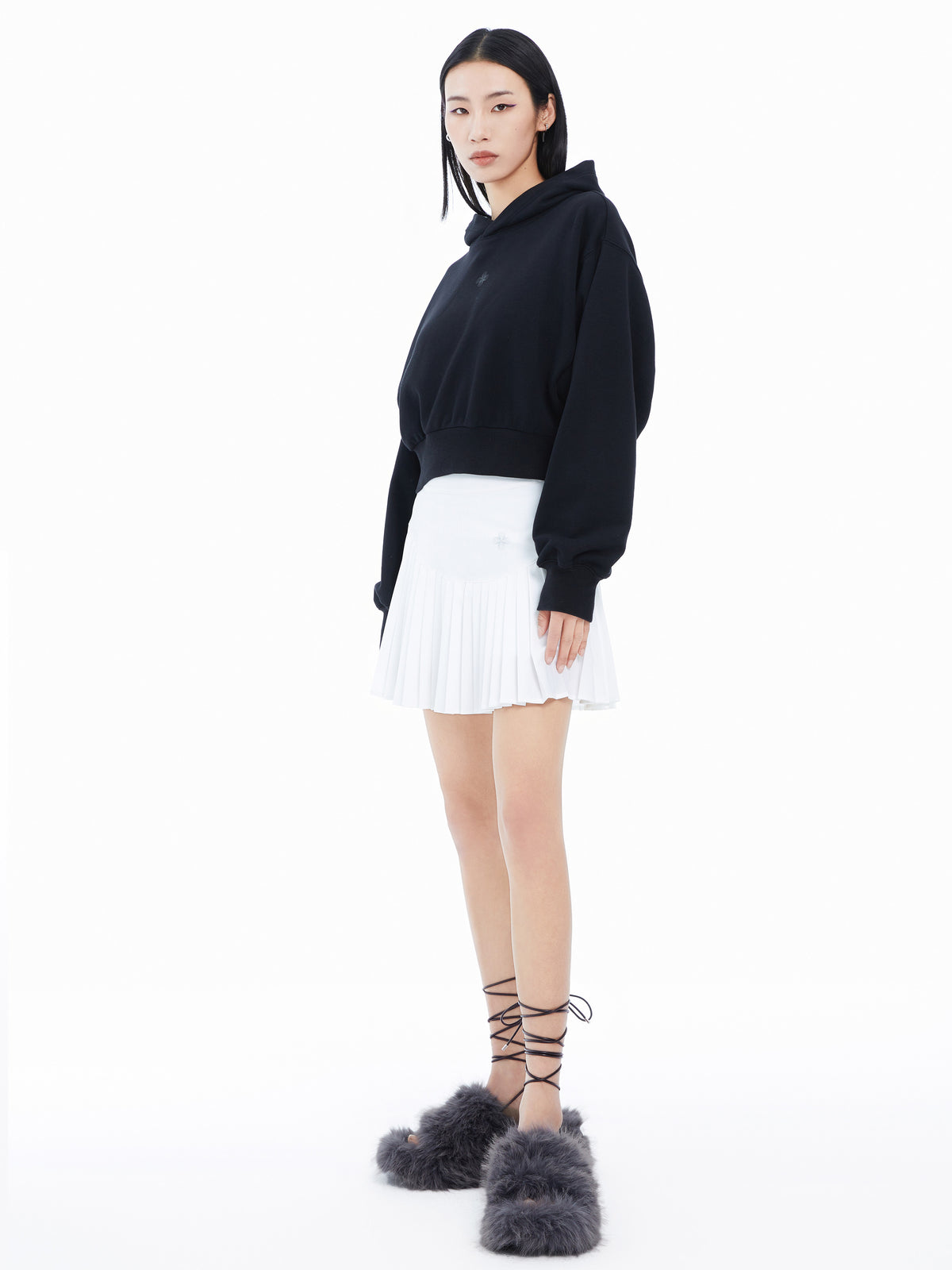 EIONE Fell-Pantoletten Anthrazitgrau