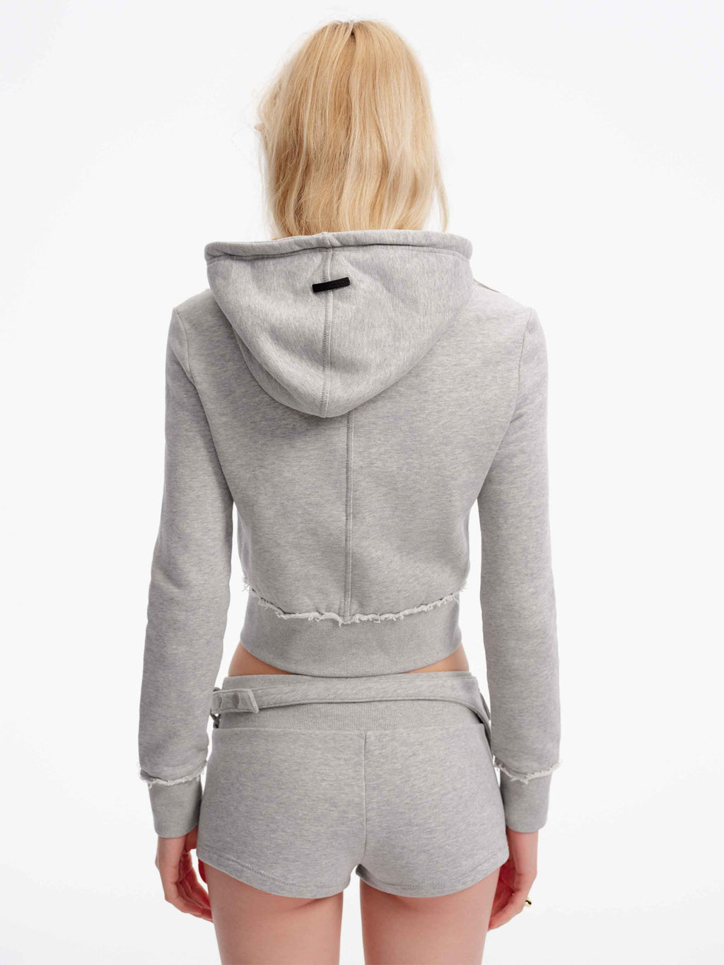 Detachable Belt Bag Knit Shorts Heather Gray