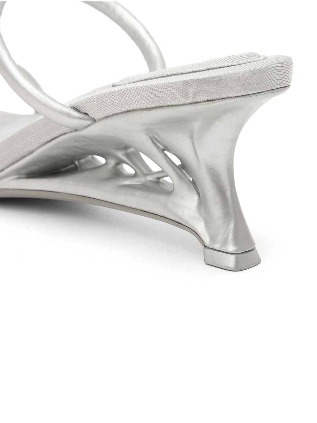 HEMERA 3D-Printed Heel Strappy Sandals Silver