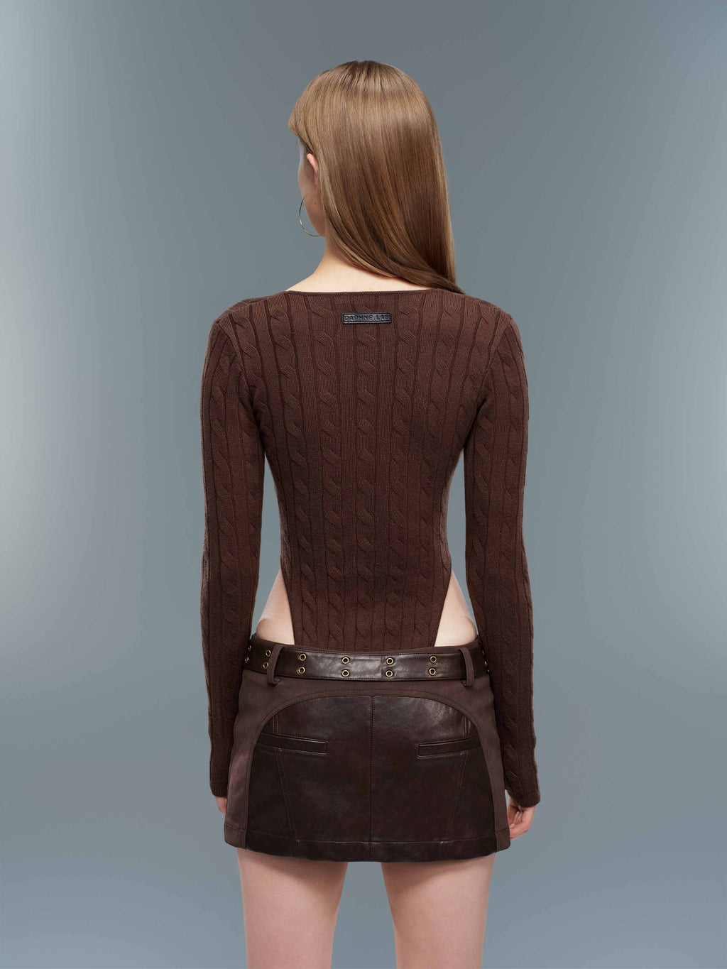 Double-Buckle Low-Rise Panelled Mini Skirt