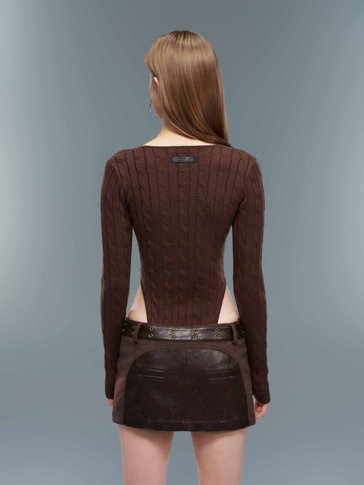 Double-Buckle Low-Rise Panelled Mini Skirt