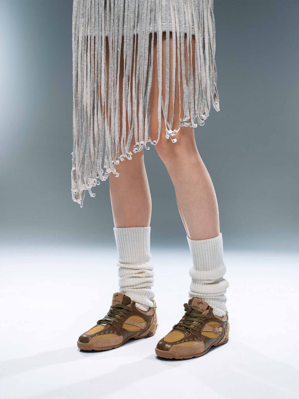 Fringe Cami Dress Set Heather Gray