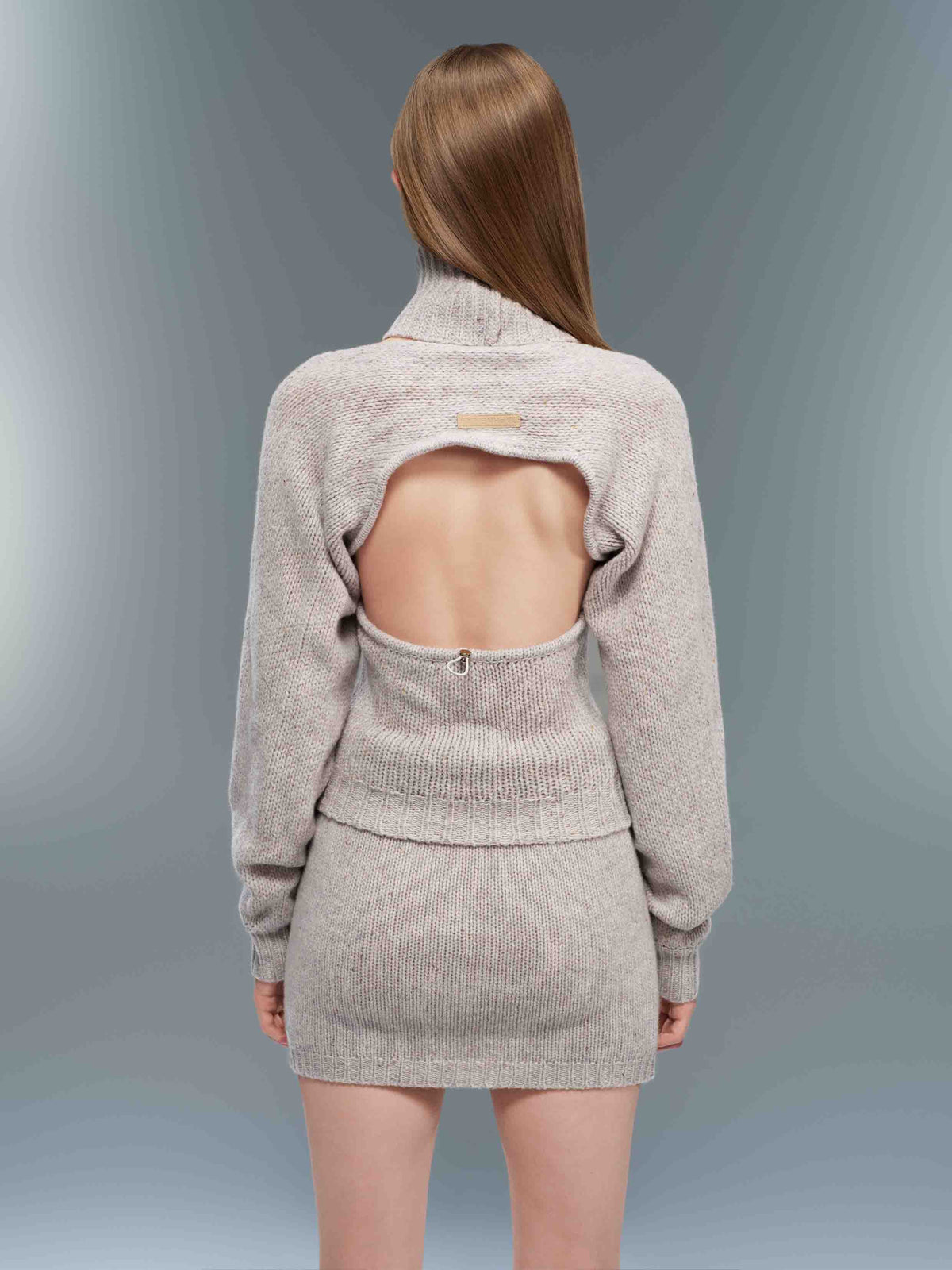 Cable Knit Turtleneck Two-Piece Set
