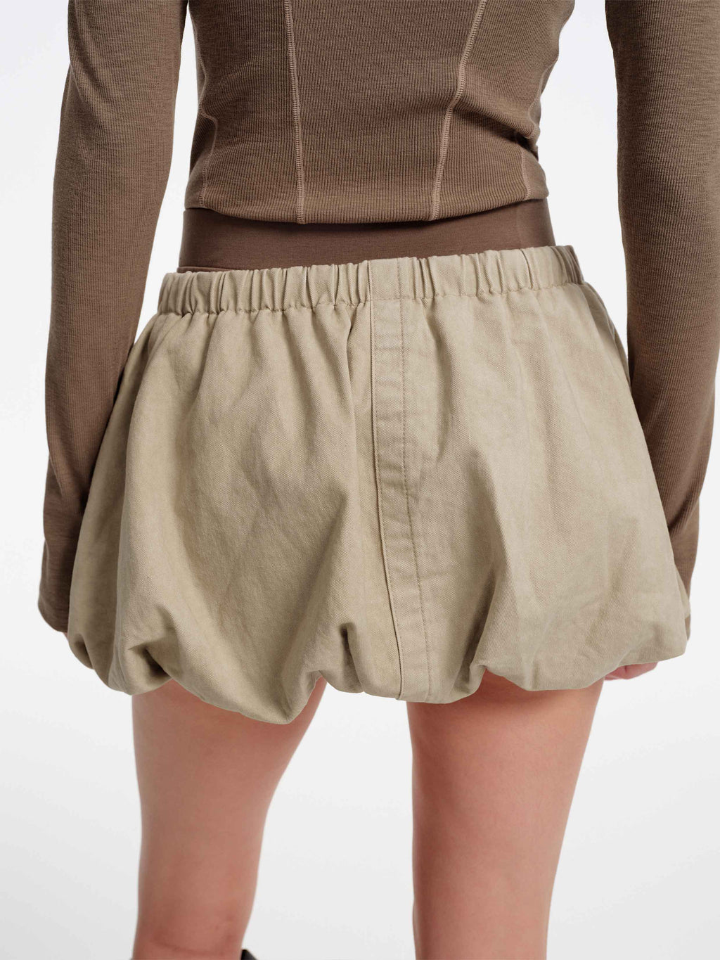 Detachable Cargo Bubble Skort Beige