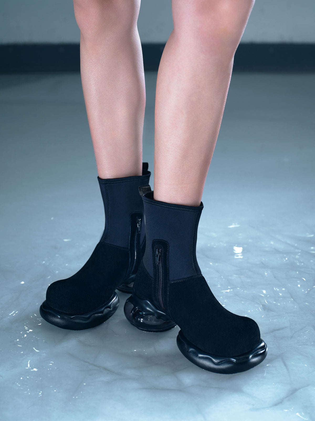 Plateau-Stiefeletten LYSSA Schwarz