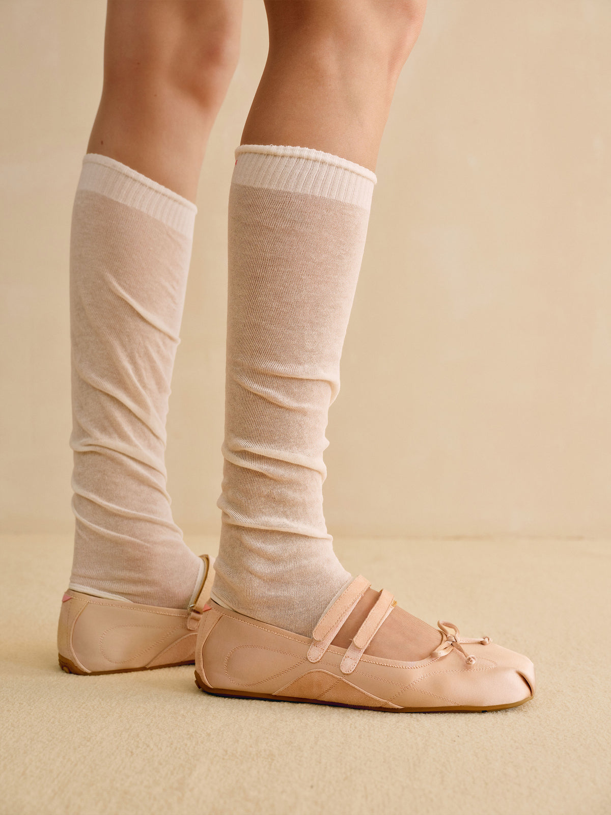 SEIRA Ballet Mary Jane Flats Rouge Pink