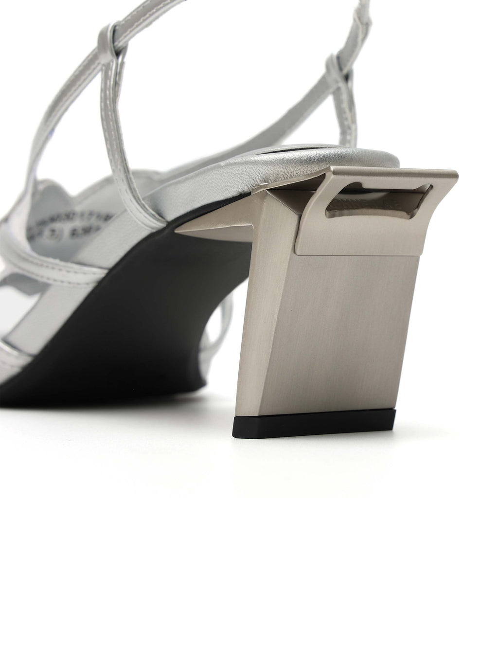 PHILOTES Lace Heart Opener Heel Sandals Silver