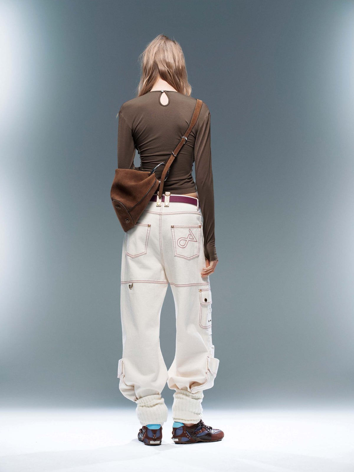 NERINE Hardware Retro-Sneaker Kakaobraun