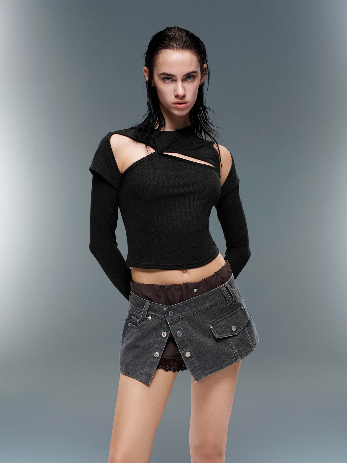 Daphne.Lab x MARRKNULL | Cutout Long-Sleeve Top