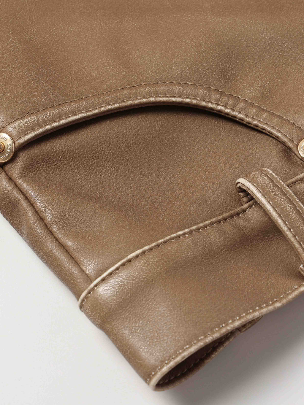 Washed Moto Halter Top Khaki Brown