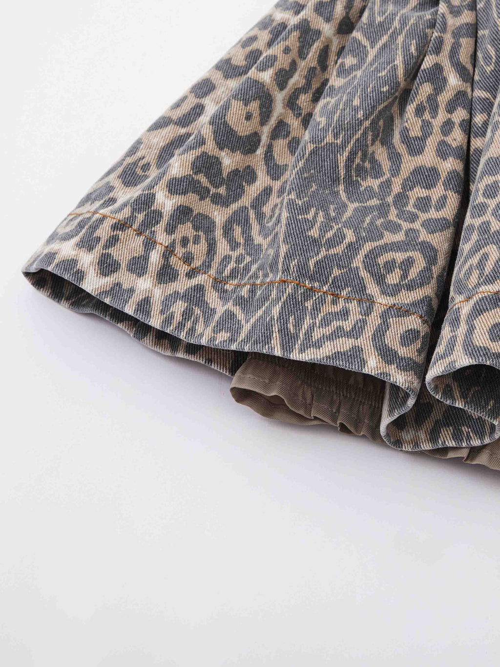 Leopard Gathered Mini Skirt