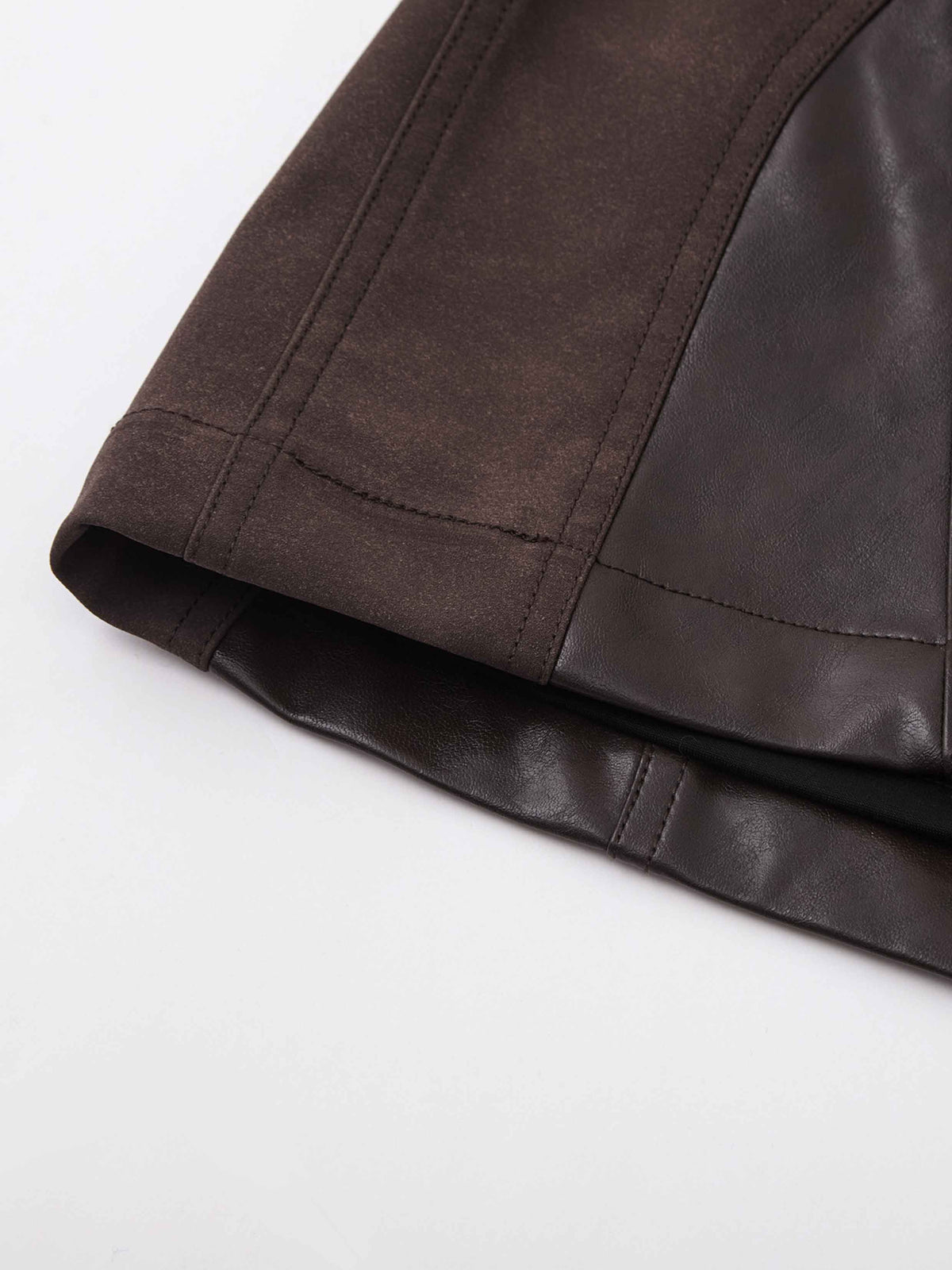 Double-Buckle Low-Rise Panelled Mini Skirt